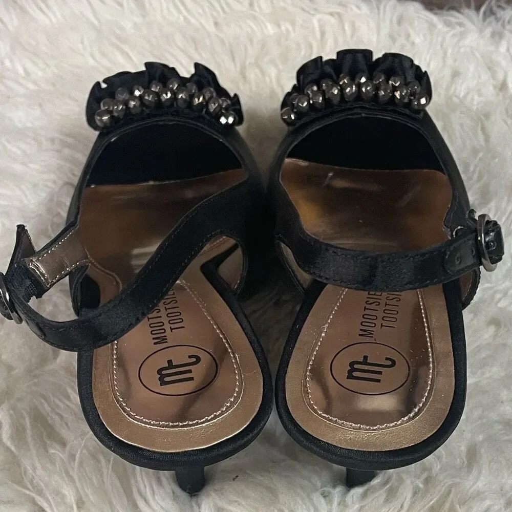 MOOTSIES TOOTSIES Women’s Mogiver Black Dressy Heels Sz 6/12M Prom Wedding Guest